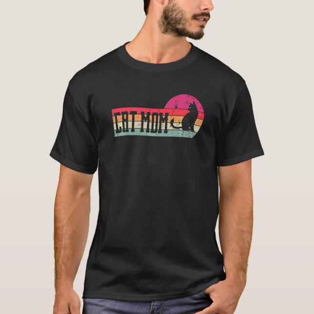 Katzenmutter Katze im Vintage-Stil T-Shirt (Vorderseite)