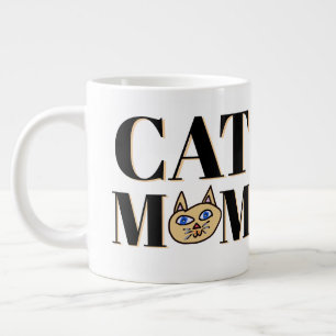Katzenmutter Katzen Gesicht Personalisierter Name Jumbo-Tasse