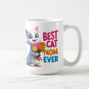 Katzenmutter Liebe Mit Blumen Und Herzen 🐱 Kaffeetasse