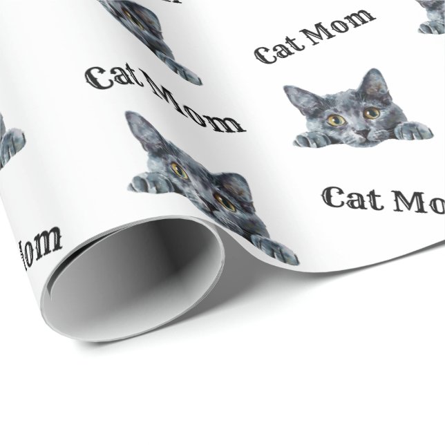 Katzenmutter-Lorikat-Wasserfarbmuster Geschenkpapier (Rolleneckpunkt)