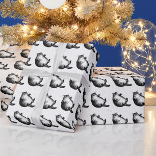 Katzenmutter mag ich sein, aber nur Haut und Knoch Geschenkpapier