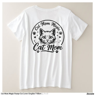 Katzenmutter-Magie Lustiges Katzenliebhaber Grafik Große Größe T-Shirt