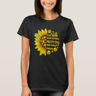 Katzenmutter Mit Tätowierungen Schöne Augen Dicke T-Shirt