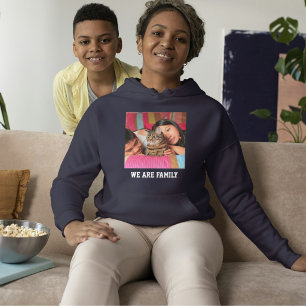 Katzenmutter Navy Blau Weiße Familie Benutzerdefin Hoodie