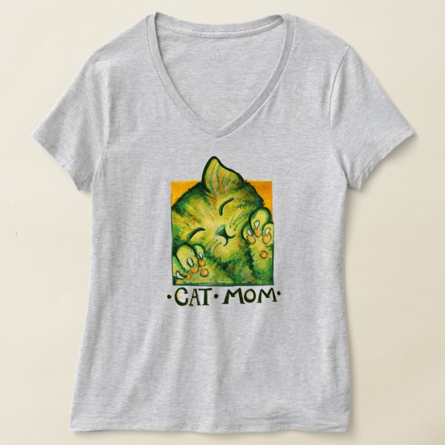 Katzenmutter Niedliche Kätzchen Kunst T-Shirt (Ablage )
