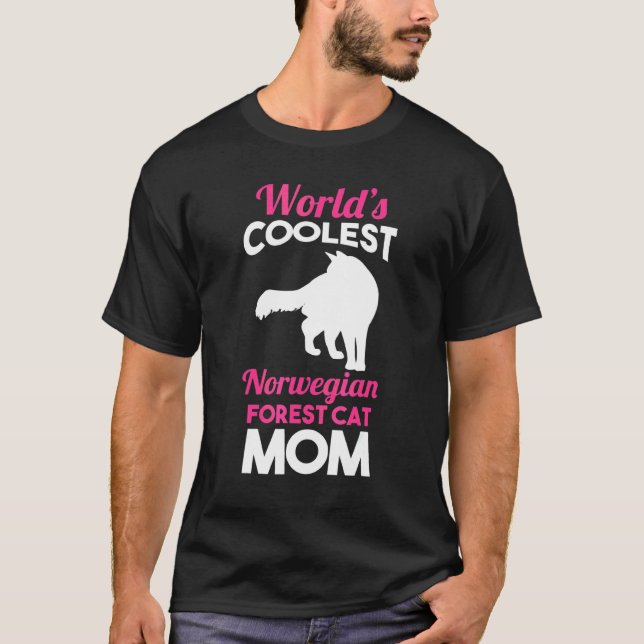 Katzenmutter Norwegische Waldkatze Mutter T-Shirt (Vorderseite)