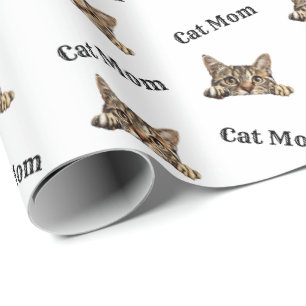 Katzenmutter schaut California Spangled Geschenkpapier
