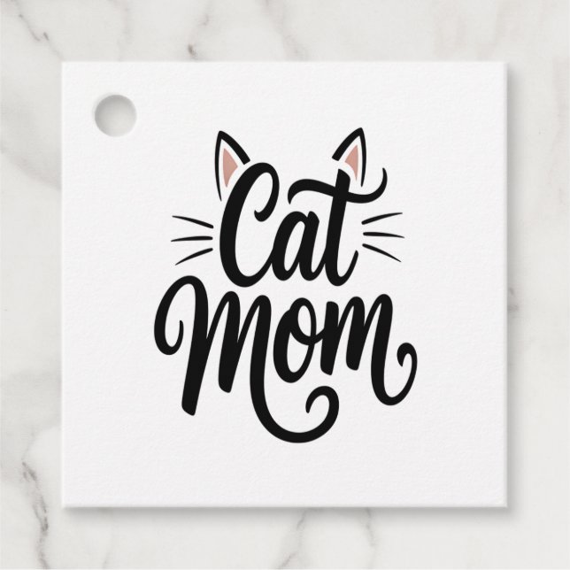 Katzenmutter Schnurrhaare und Ohren Geschenkanhänger (Vorderseite)