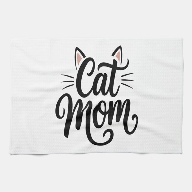 Katzenmutter Schnurrhaare und Ohren Geschirrtuch (Horizontal)