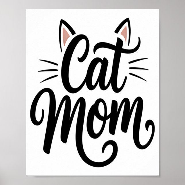 Katzenmutter Schnurrhaare und Ohren Poster (Vorne)