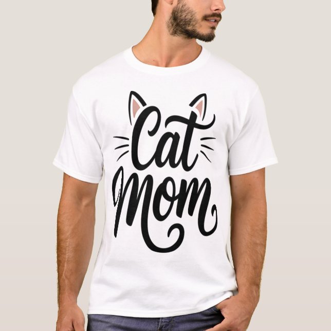 Katzenmutter Schnurrhaare und Ohren T-Shirt (Vorderseite)