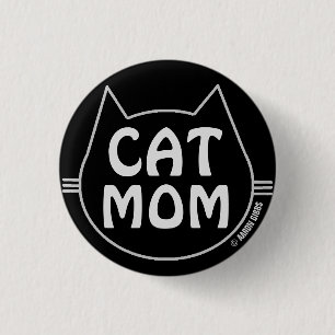 KATZENMUTTER Schwarz und Weiß Button