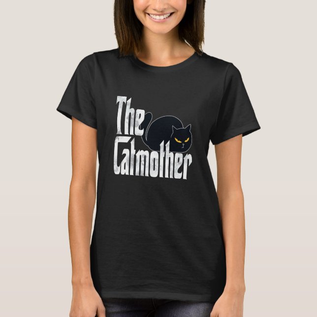Katzenmutter Schwarzkatzenmutter Kitty Mama  8 T-Shirt (Vorderseite)