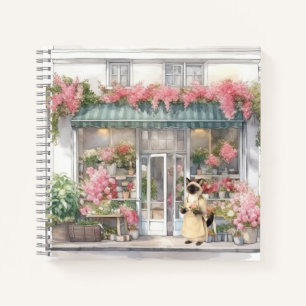 Katzenmutter Siamkatzenliebhaber im Blumenladen Notizbuch