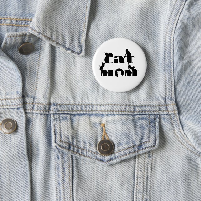 Katzenmutter-Silhouette-Typografie Button (Beispiel)