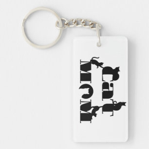 Katzenmutter-Silhouette-Typografie Schlüsselanhänger