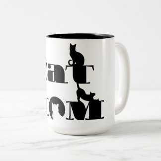 Katzenmutter-Silhouette-Typografie Zweifarbige Tasse