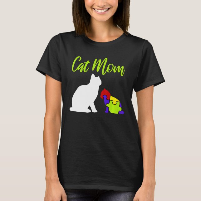 Katzenmutter Stolz Autism Mutter Asperger Asd Auti T-Shirt (Vorderseite)