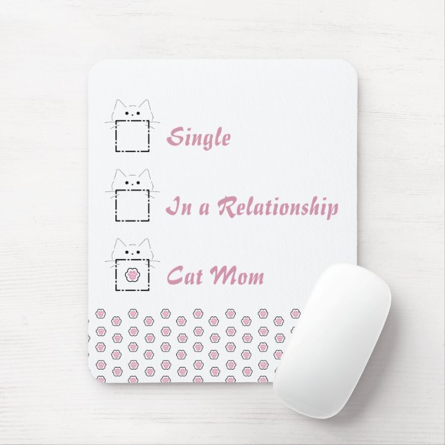 Katzenmutter Süße Katzenpfote Weiß & Rosa Mousepad (Mit Mouse)