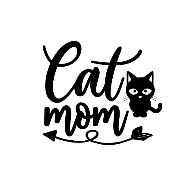 Katzenmutter  T-Shirt (A playful, animated scene unfolds with a close-up of a white t-shirt featuring a whimsical design.)