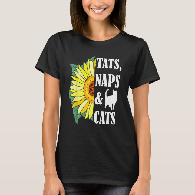 Katzenmutter Tats Nickerchen & Katzen Kätzchen Son T-Shirt (Vorderseite)