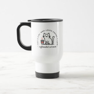 Katzenmutter und Kaffeeliebhaberin Mädchen Reisebecher