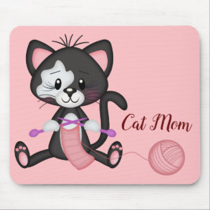 Katzenmutter Und Strickmaus Pad Mousepad
