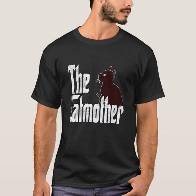Katzenmutter Verrückte Schwarze Katzenmutter Kitty T-Shirt (Vorderseite)