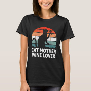 Katzenmutter Weinliebhaber Lustige Katze T-Shirt