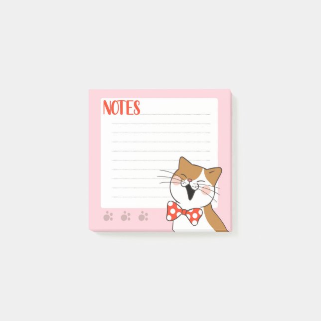 Katzennachrichten singen post-it klebezettel (Vorderseite)