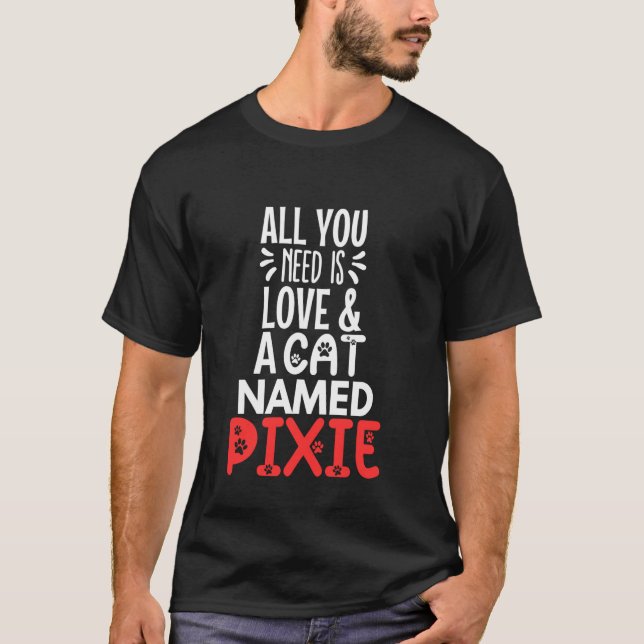 Katzenname Pixie Design - Alles was du brauchst is T-Shirt (Vorderseite)