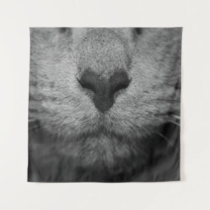 KATZENNASE IN SCHWARZ-WEIß WANDTEPPICH