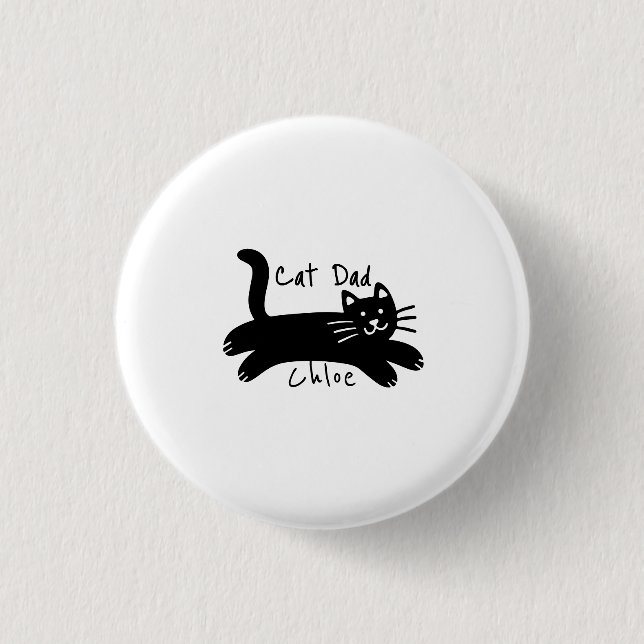 Katzenpapa benutzerdefinierter Katzenname Button (Vorderseite)