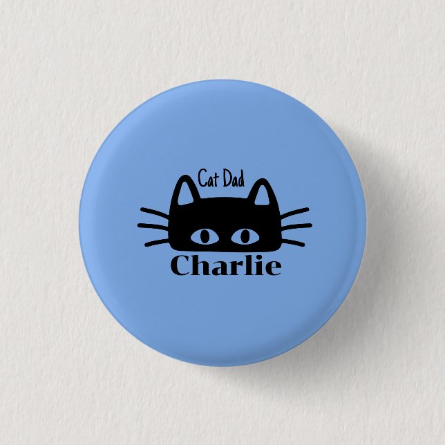 Katzenpapa benutzerdefinierter Katzenname Button (Vorderseite)