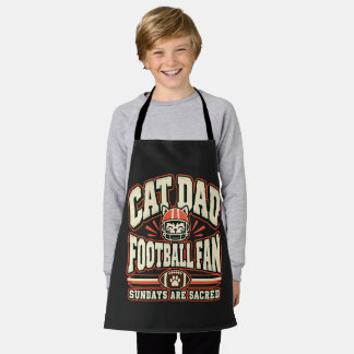 Katzenpapa Football Fan Retro Orange Creme Grafik Schürze