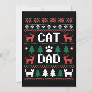 Katzenpapa hässlicher Weihnachtspullover Pfote Ren Einladung