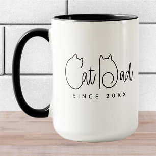 Katzenpapa seit 20XX Modern Einfach Spielend Spaßi Tasse