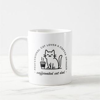Katzenpapa und Kaffeeliebhaber lustige Hipster-Män Kaffeetasse