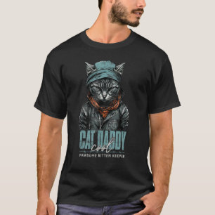 Katzenpapa Vintage Eighties Style Katzenvater Retr T-Shirt