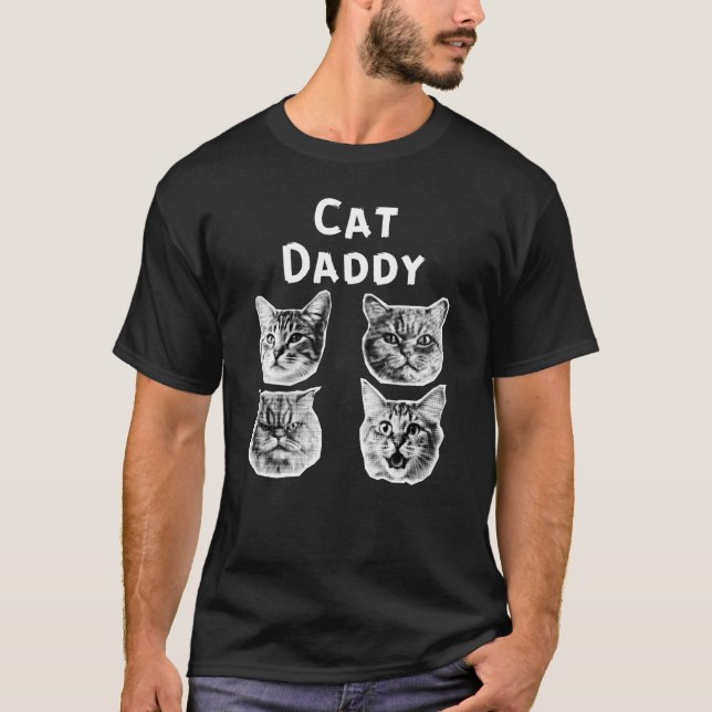 Katzenpapi Retro T-Shirt (Vorderseite)