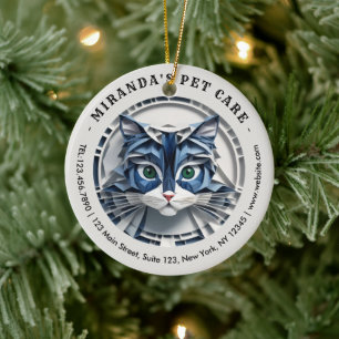 Katzenpapier Origami Pet Care Pflege der Tierklini Keramik Ornament