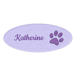 Katzenpappdruck - lila - namenschild