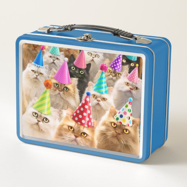 Katzenparty Metall Brotdose (Vorderseite)