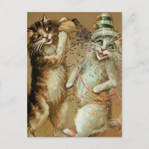 „Katzenparty mit Konfetti“ von Maurice Boulanger Postkarte