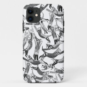 KatzenParty Schwarz-weiß iPhone 11 Hülle