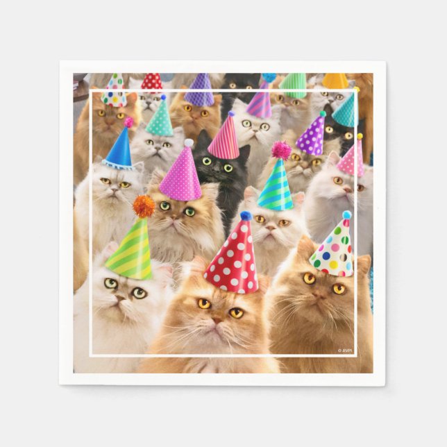 Katzenparty Serviette (Vorderseite)