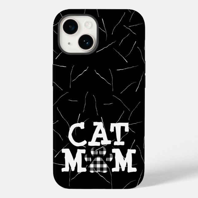 Katzenpawprint Mama mit Katzenhaar Case-Mate iPhone Hülle (Rückseite)