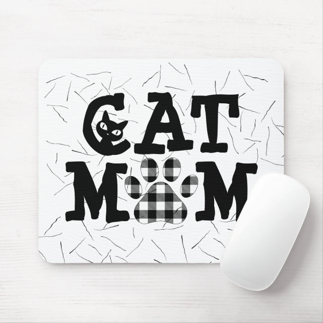 Katzenpawprint Mama mit Katzenhaaren Mousepad (Mit Mouse)