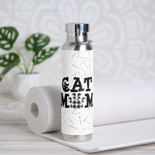 Katzenpawprint Mama mit Katzenhaaren Trinkflasche