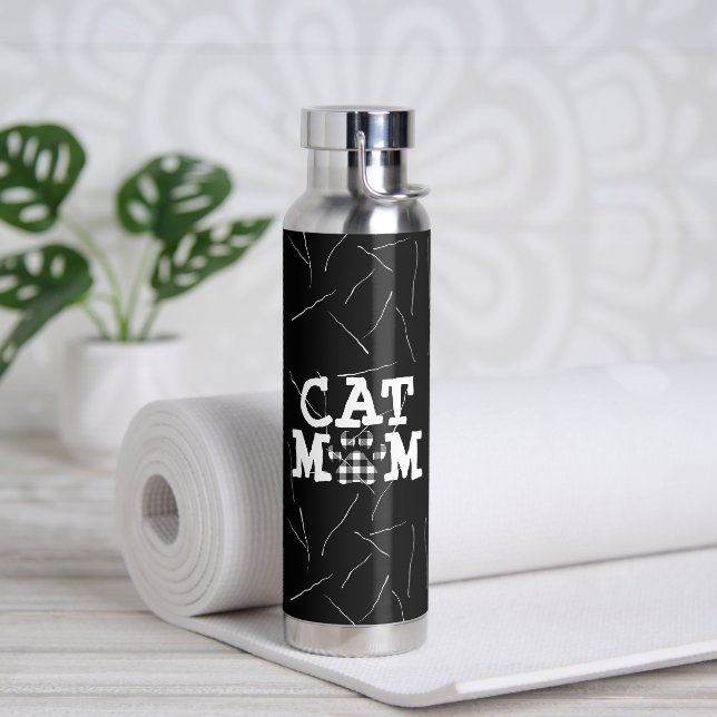 Katzenpawprint Mama mit Katzenhaaren Trinkflasche (Yoga)